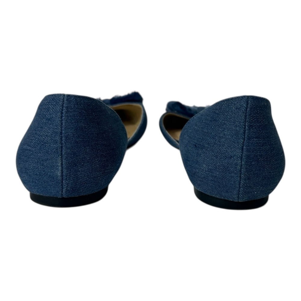 Comfort by Predictions Women's 11W Denim Flat Shoes‎ With Denim Fringe Bow - Picture 4 of 10